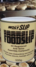 摩力士Molyslip Foodslip-食品级防卡剂符合NSF H1食品级安全要求的防卡剂可以用于与食品偶尔接触的地方。230°C可以起到润滑作用，在PTFE软化点340°C可以起到抗咬合作用，达到轻松拆卸、防止变形和防锈作用。Molyslip 12005 